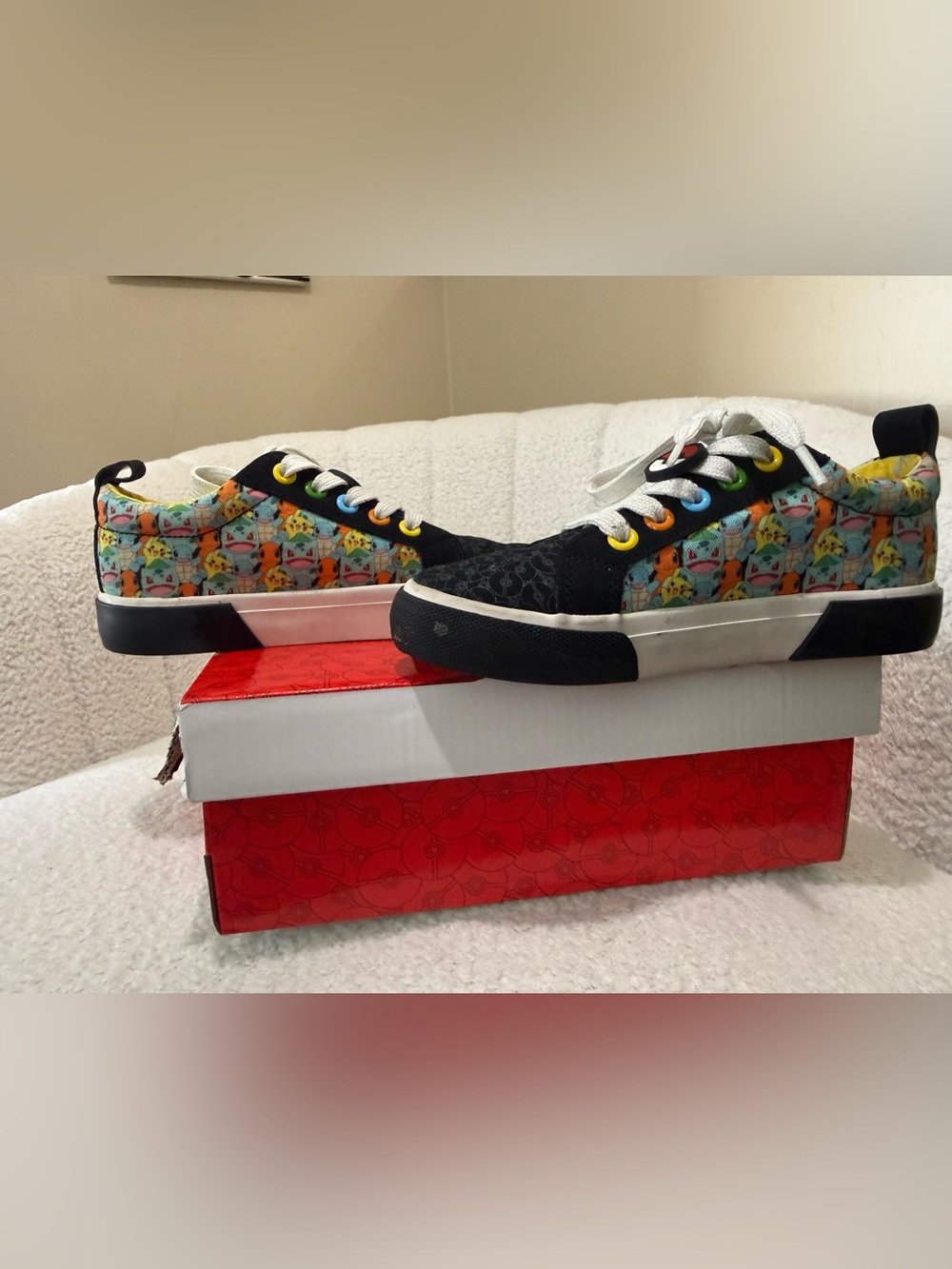 Size 1 Kids Pokémon Canvas Sneakers with Multicolor Character Print - Picture 5 of 5